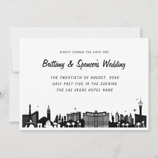 Las Vegas Strip Skyline Ändern Sie das Datum Einladung (Vorderseite)