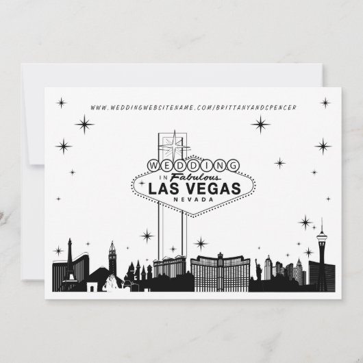 Las Vegas Strip Skyline Ändern Sie das Datum Einladung (Rückseite)