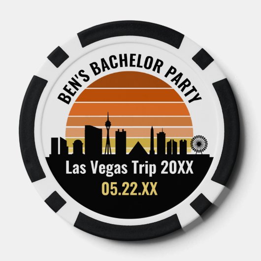 Las Vegas Strip Sunset Custom Vacation Pokerchips (Rückseite)