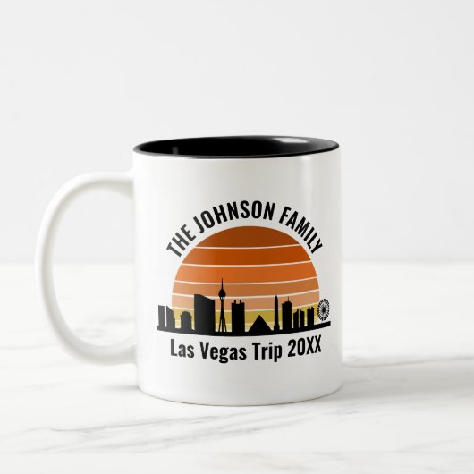 Las Vegas Strip Sunset Custom Vacation Zweifarbige Tasse (Links)