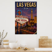 Las Vegas Strip und Neonlichter Poster (Küche)