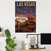 Las Vegas Strip und Neonlichter Poster (Heimbüro)
