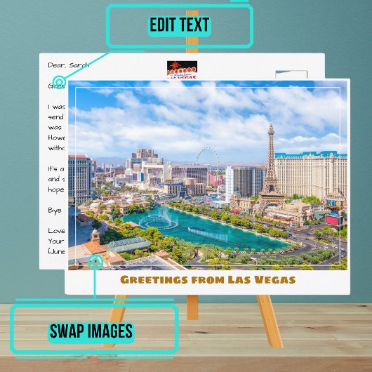 Las Vegas Strip von oben Postkarte