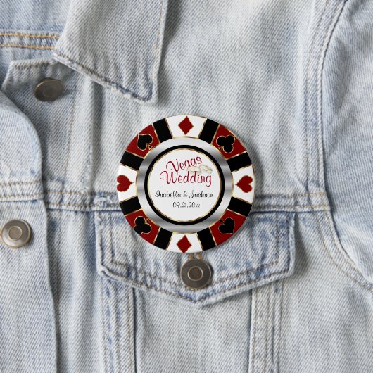 Las Vegas Style Wedding Dark Red and Gold Button (Beispiel)