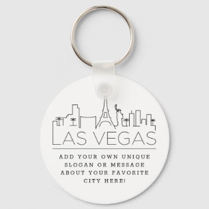 Las Vegas Stylisierte Skyline  Benutzerdefinierter Schlüsselanhänger