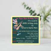 Las Vegas Thema 60. Geburtstagsparty Einladung (Stehend Vorderseite)