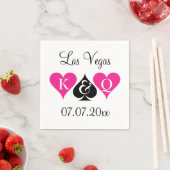 Las Vegas Thema Hochzeitsnapkins mit Monogramm Serviette (Beispiel)