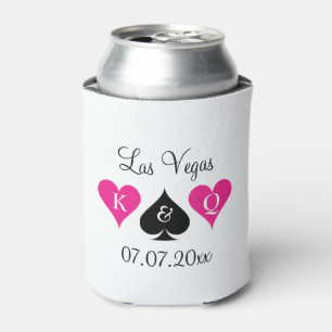 Las Vegas Thema mit Monogramm Hochzeitskühle könne Dosenkühler