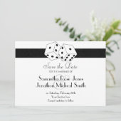 Las Vegas Thema Save the Date Weiß und Schwarz (Stehend Vorderseite)