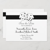 Las Vegas Thema Save the Date Weiß und Schwarz (Vorne/Hinten)