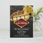 Las Vegas thematisierte Silvesterabend-Party Einladung (Stehend Vorderseite)