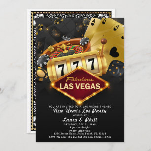 Las Vegas thematisierte Silvesterabend-Party Einladung