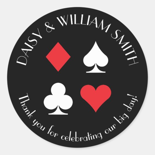 Las Vegas Theme Custom Sticker Schwarz Rot und Wei (Vorderseite)