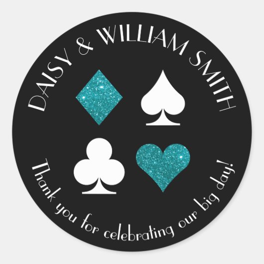 Las Vegas Theme Custom Text Sticker Aquamarin Glit (Vorderseite)