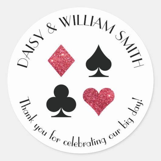 Las Vegas Theme Custom Text Sticker in Red Black (Vorderseite)