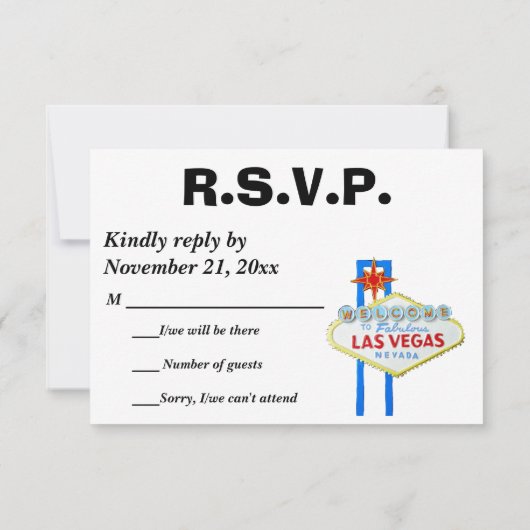 Las Vegas Theme Party UAWG-Gehäuse RSVP Karte (Rückseite)
