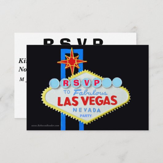 Las Vegas Theme Party UAWG-Gehäuse RSVP Karte (Vorne/Hinten)