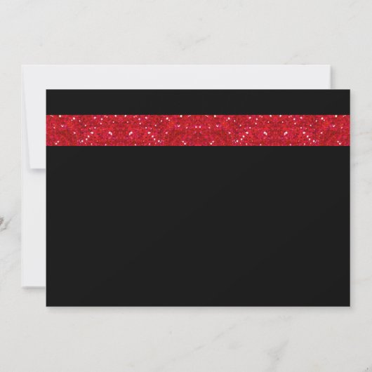 Las Vegas Theme Save the Date Red Imitats Glitzer (Rückseite)