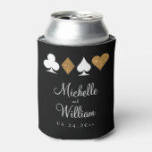 Las Vegas Themed Wedding Can Cooler Gold Black Dosenkühler (Kanne Vorderseite)