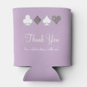 Las Vegas Themed Wedding Can Cooler Silver Lila Dosenkühler (Rückseite)
