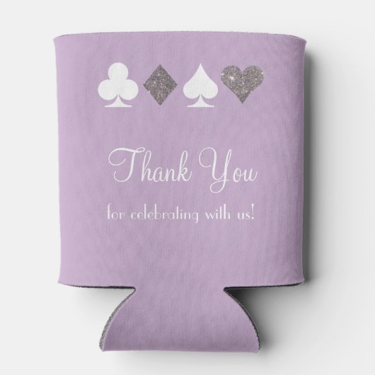Las Vegas Themed Wedding Can Cooler Silver Lila Dosenkühler (Rückseite)