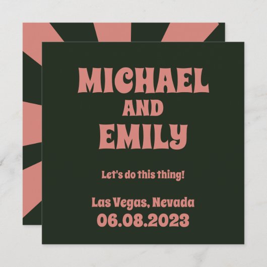 Las Vegas Themed Wedding Save the Date Einladung (Vorne/Hinten)
