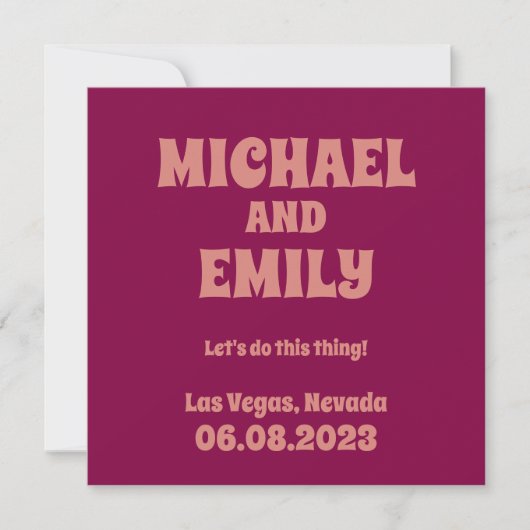Las Vegas Themed Wedding Speichern Sie das Datum d Einladung (Vorderseite)