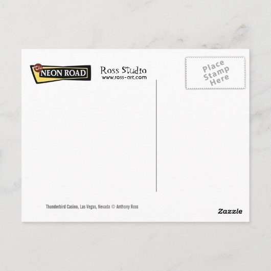 Las Vegas Thunderbird Retro Neon Signon Postkarte (Rückseite)