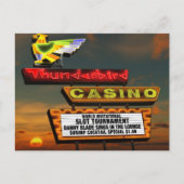 Las Vegas Thunderbird Retro Neon Signon Postkarte (Vorderseite)
