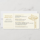 Las Vegas Ticket Boarding Pass Hochzeit in Urlaubs Einladung (Rückseite)