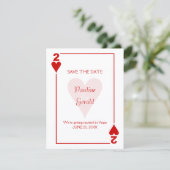 Las Vegas Two of Hearts Wedding Save The Date (Stehend Vorderseite)
