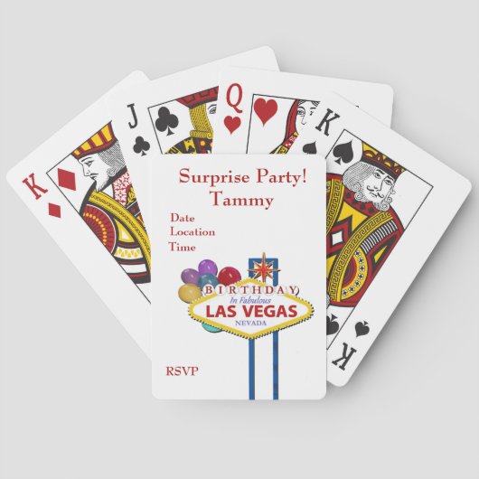 Las Vegas Überraschung Geburtstagsparty Spielkarte (Rückseite)