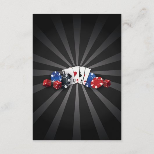 Las Vegas Unterkunft Cards Casino Begleitkarte (Rückseite)