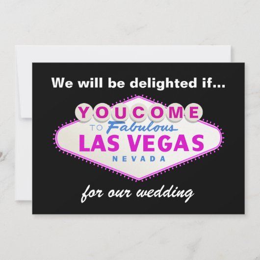 Las Vegas unterzeichnet Hochzeitseinladung in heiß Einladung (Vorderseite)