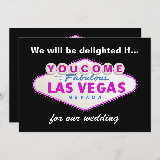 Las Vegas unterzeichnet Hochzeitseinladung in heiß Einladung (Vorne/Hinten)