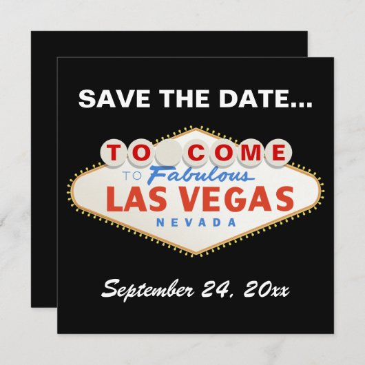 Las Vegas unterzeichnet moderne Hochzeit Save the Save The Date (Vorne/Hinten)