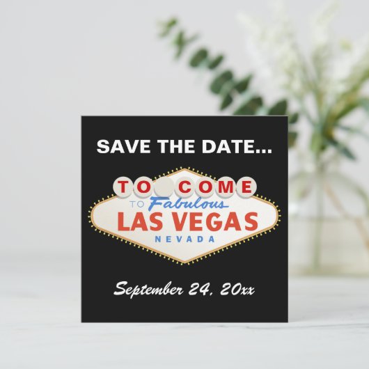 Las Vegas unterzeichnet moderne Hochzeit Save the Save The Date (Stehend Vorderseite)