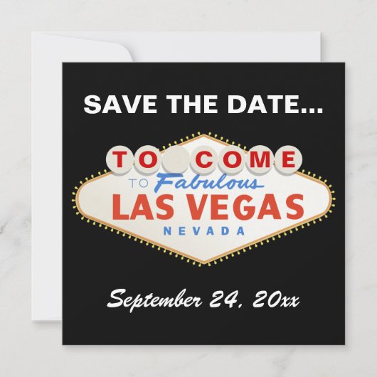 Las Vegas unterzeichnet moderne Hochzeit Save the  Save The Date (Vorderseite)