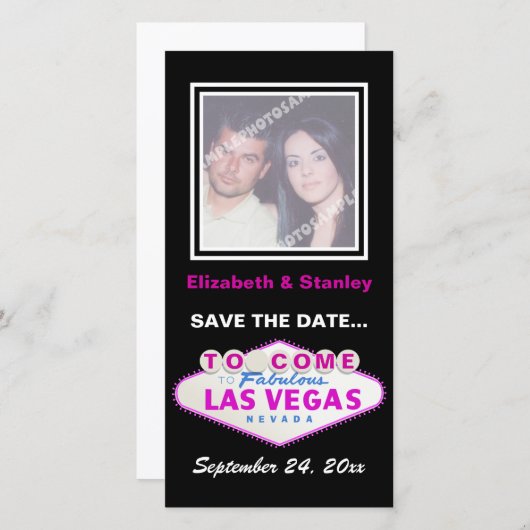 Las Vegas unterzeichnet zeitgenössische Hochzeit S Save The Date (Vorne/Hinten)