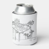 Las Vegas Urlaub Zeichnend Urlaub Kunst, Kultur Dosenkühler (Kanne Vorderseite)