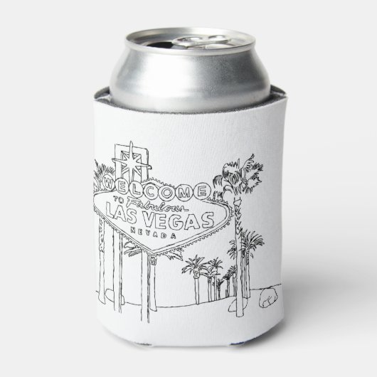Las Vegas Urlaub Zeichnend Urlaub Kunst, Kultur Dosenkühler (Kanne Vorderseite)