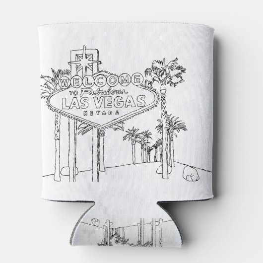 Las Vegas Urlaub Zeichnend Urlaub Kunst, Kultur Dosenkühler (Rückseite)