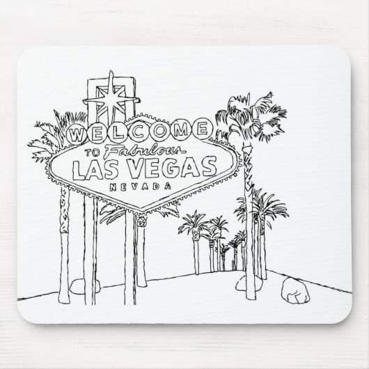 Las Vegas Urlaub Zeichnend Urlaub Kunst, Kultur Mousepad (Vorne)