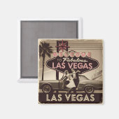 Las Vegas USA Vintag Magnet (Vorderseite/Rückseite)