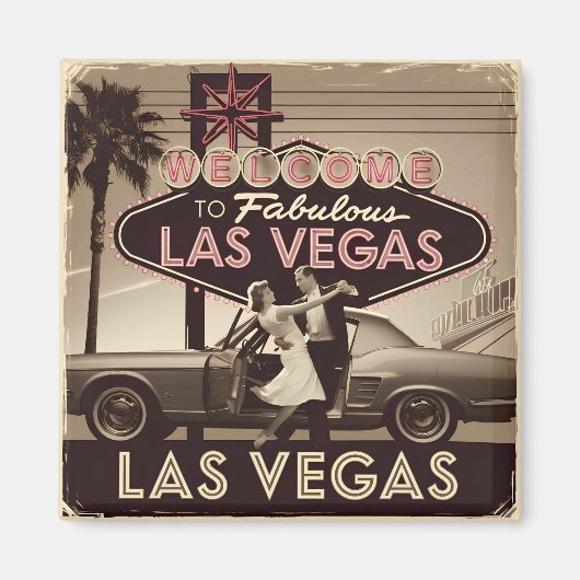 Las Vegas USA Vintag Magnet (Vorne)