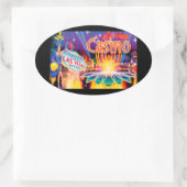 Las Vegas Vacation Ovaler Aufkleber (Tasche)