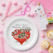 Las Vegas-Valentinsgruß-Hochzeit Pappteller (Party)