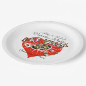 Las Vegas-Valentinsgruß-Hochzeit Pappteller (Schrägansicht)