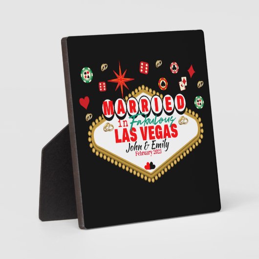 Las Vegas Verheiratetes Paar Matching Urlaub Nevad Fotoplatte (Vorderseite)