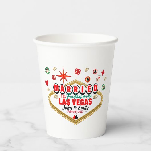 Las Vegas Verheiratetes Paar Matching Urlaub Nevad Pappbecher (Rückseite)